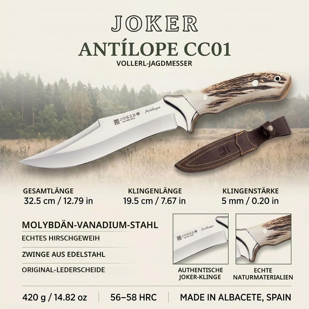 Joker Antilope CC01 Jagdmesser Hirschhorn 19,5 cm