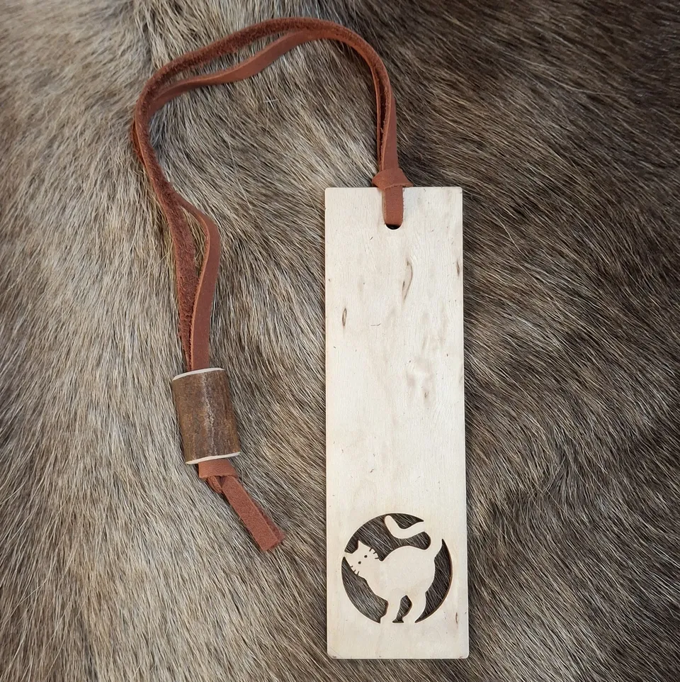 Wood Jewel KM-334 Lesezeichen Katze Holz mit Gravur