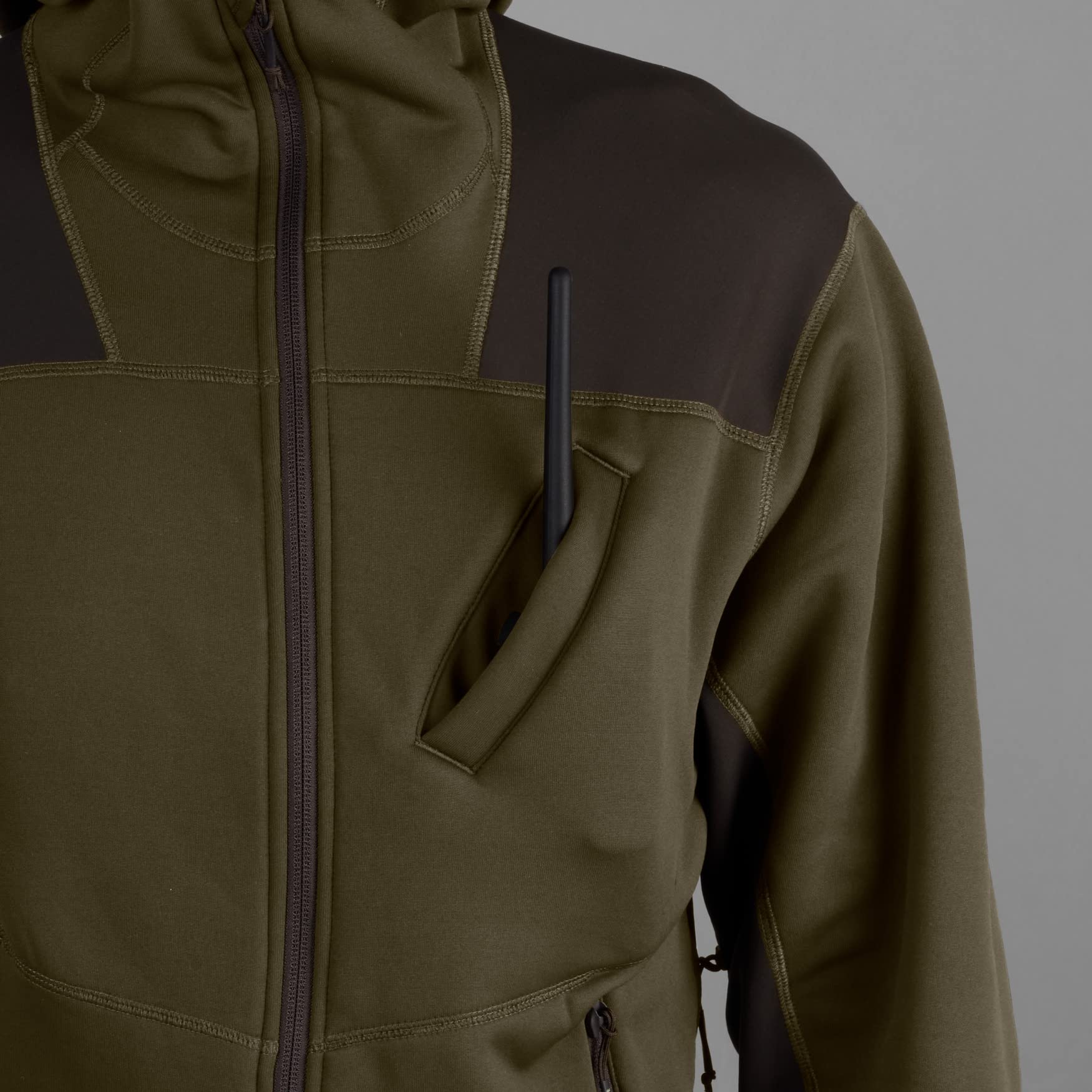 Härkila Deer Stalker Fleece-Hoodie Willow Green geräuscharm