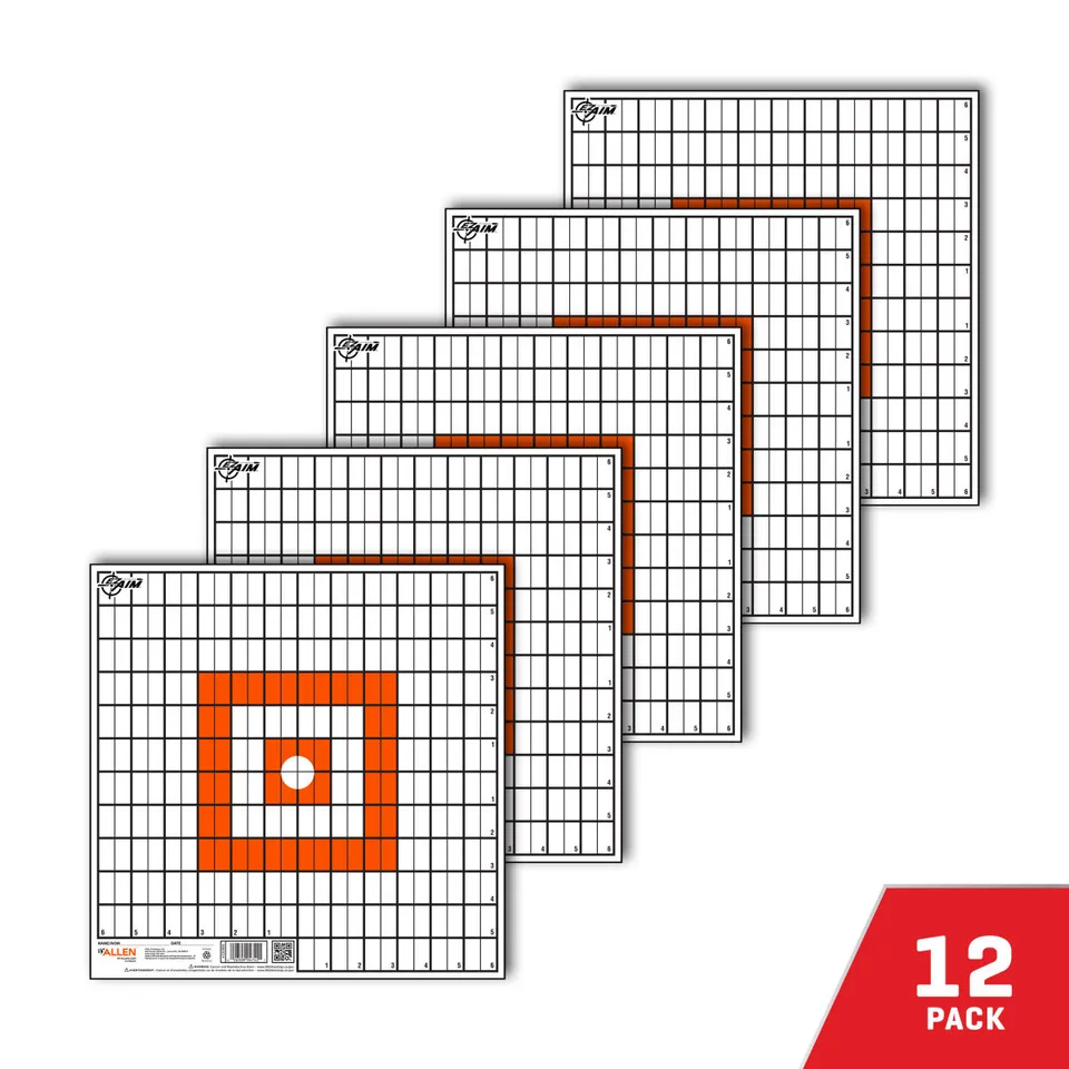 Allen EZ Aim Sight-In Zielscheiben 12" 12er Orange