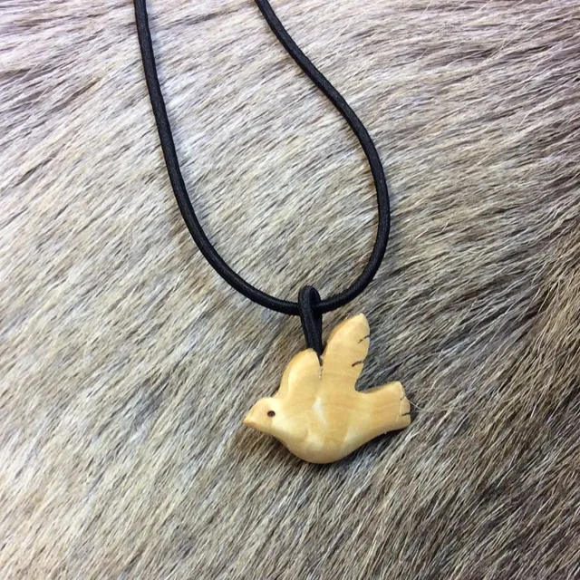Wood Jewel Dove Halskette Gummiband Birke