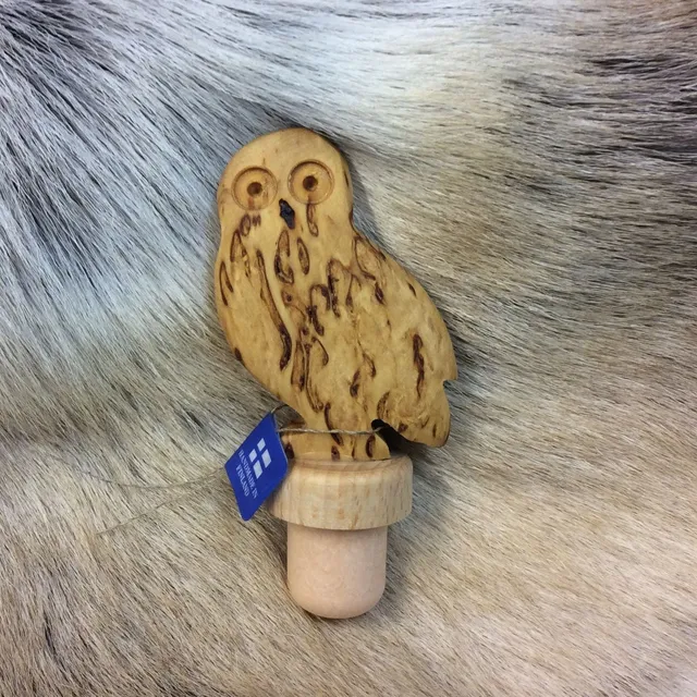 Wood Jewel Flaschenverschluss Eule Maserbirke