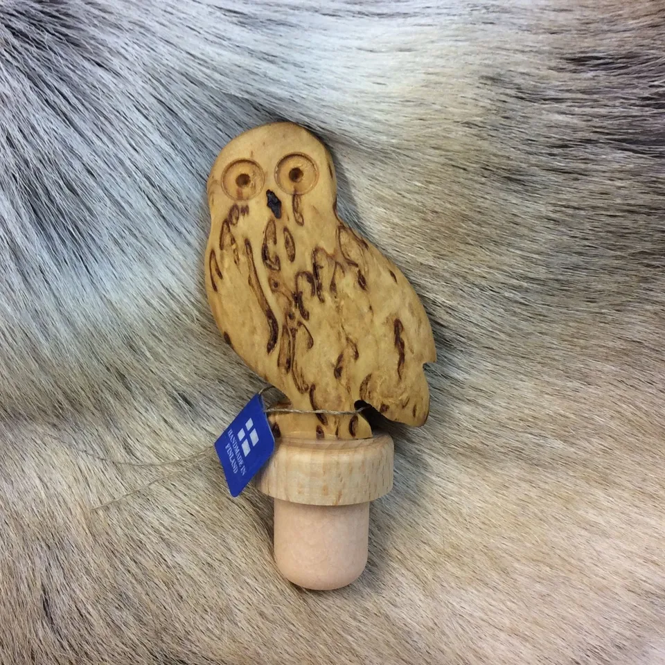 Wood Jewel Flaschenverschluss Eule Maserbirke