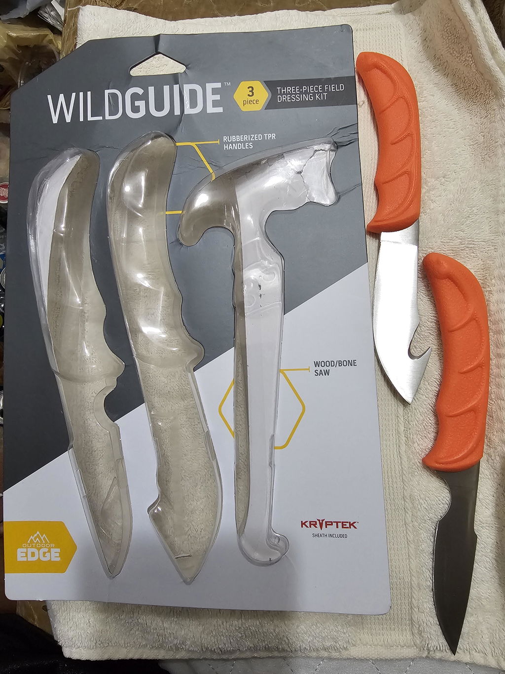 Outdoor Edge WildGuide Jagdmesser-Set 3-teilig mit Säge