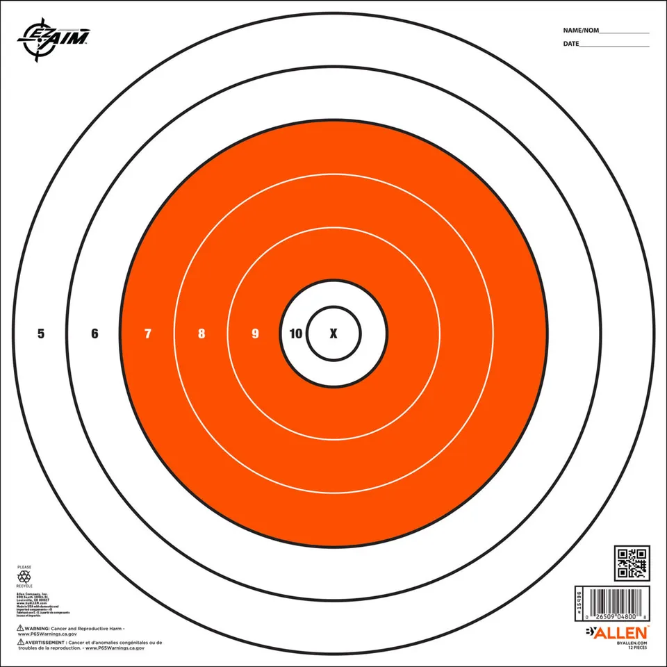 Allen EZ Aim Bullseye Zielscheiben 30 cm 12er Orange-Weiß