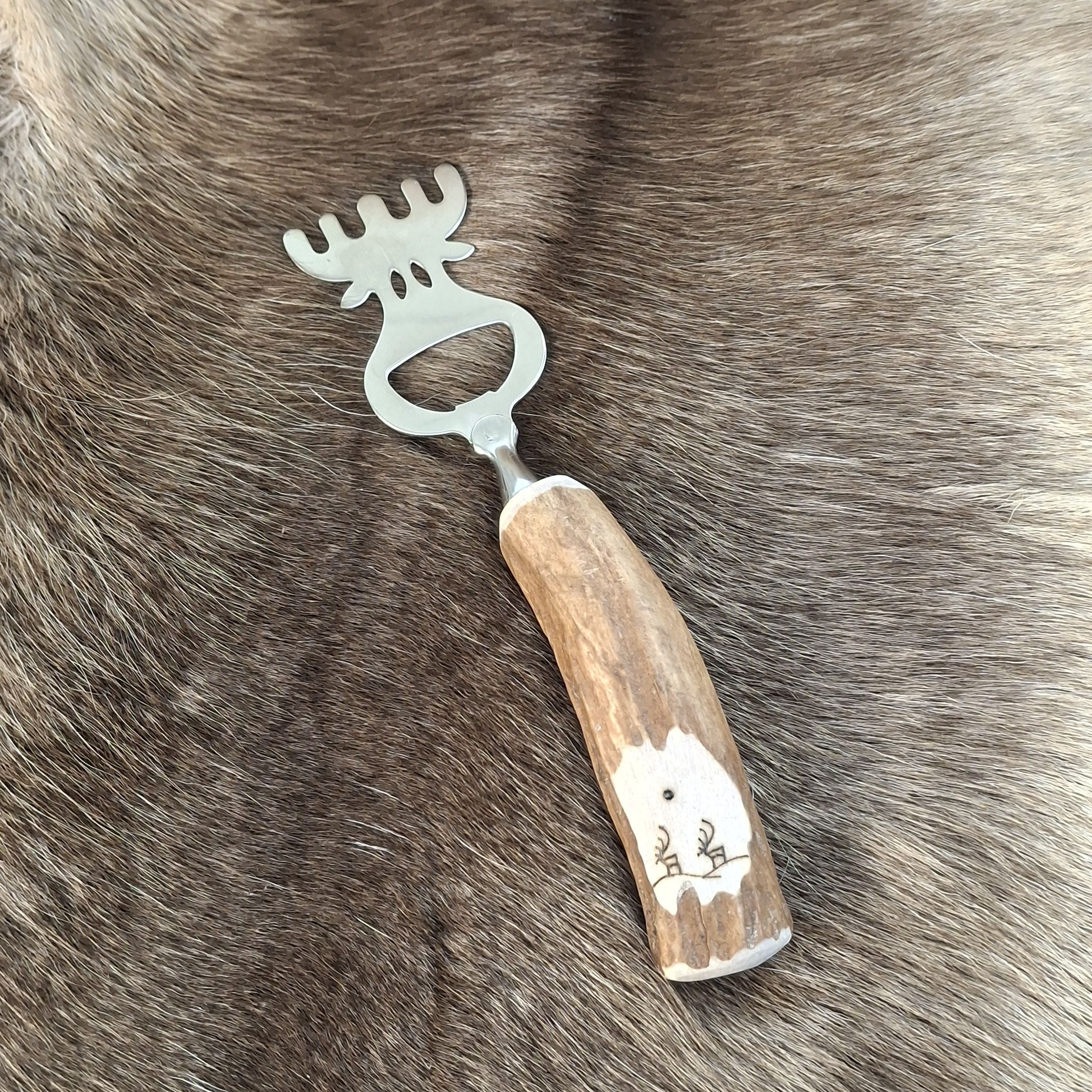 Wood Jewel Pätkä Flaschenöffner Rentierhorn