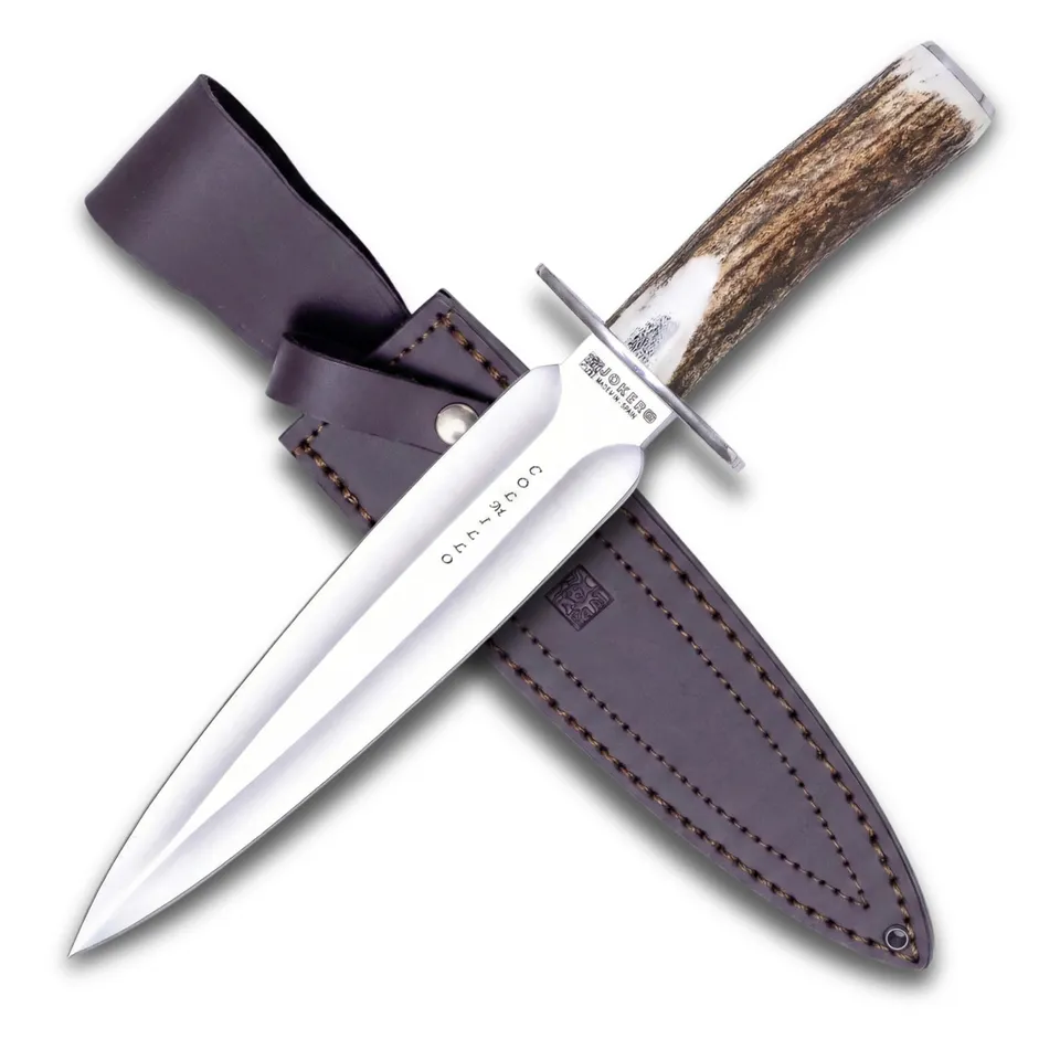 Joker Colmillo CC108 Jagdmesser Hirschhorn Lederscheide