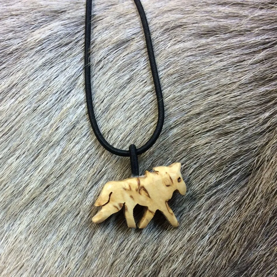 Wood Jewel Pferd Gummiband Halskette Birke