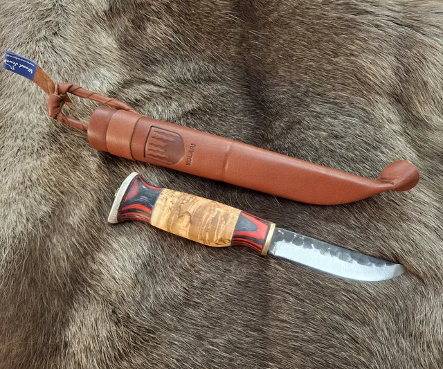 Wood Jewel Kolari Messer 9,5 cm Birke Lederscheide
