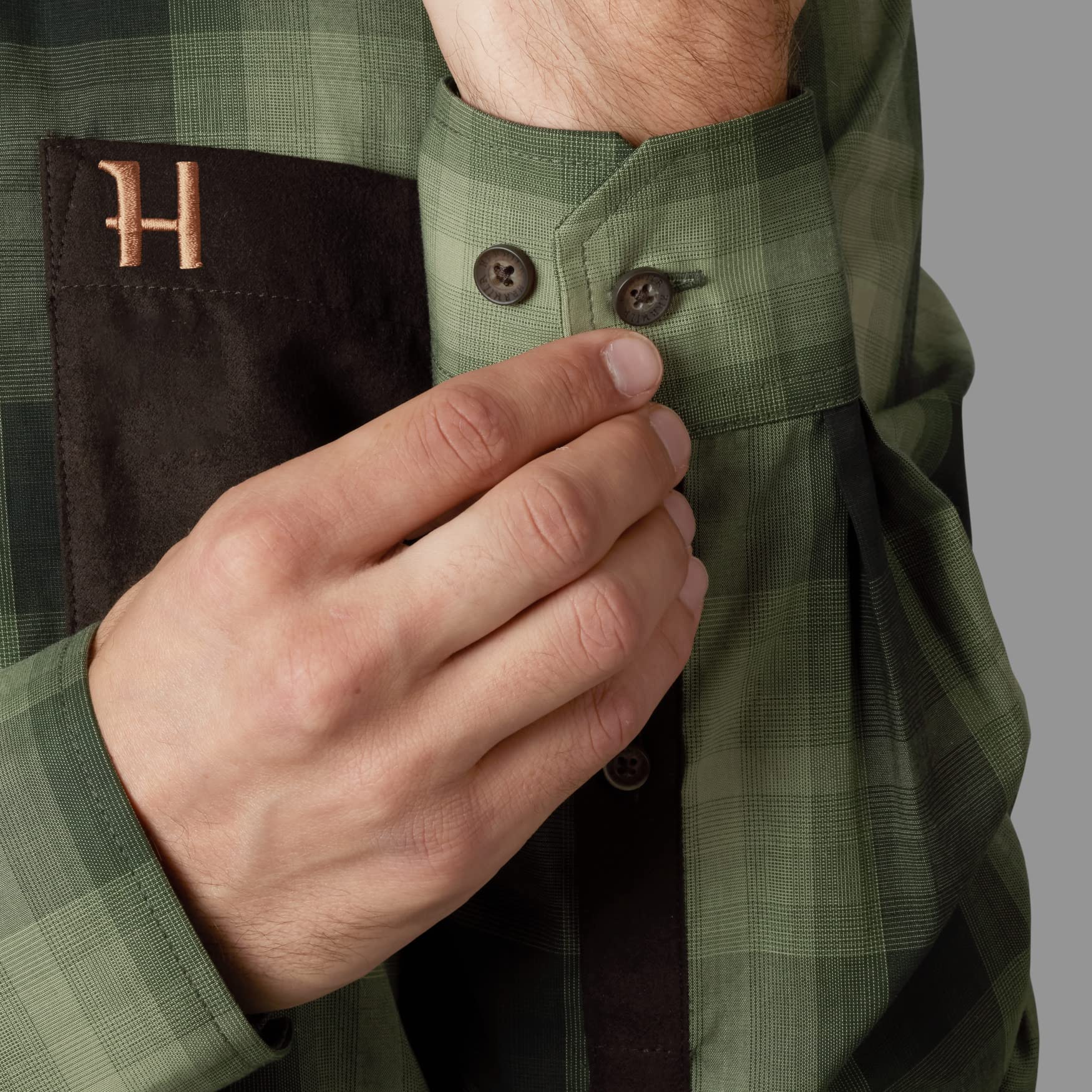 Härkila Akkan Hemd Duffel Green Karo Jagdhemd