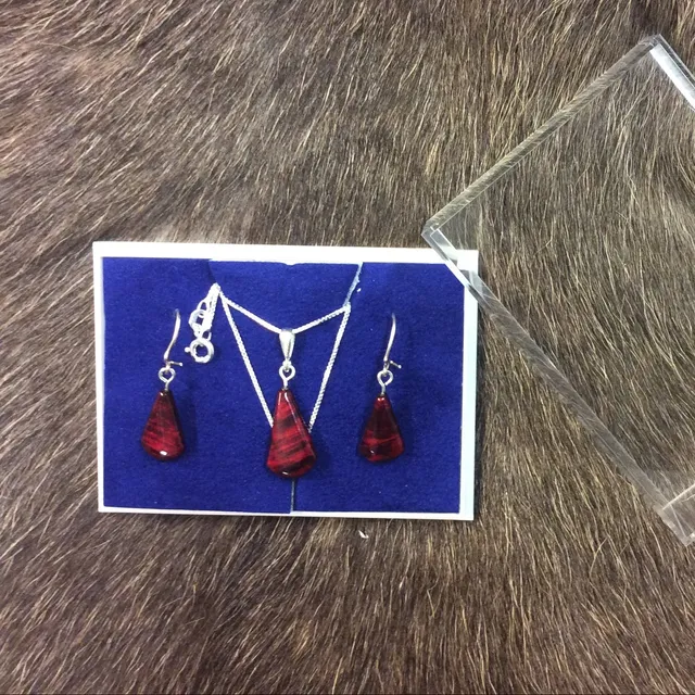 Wood Jewel 212S Schmuckset weinrot Maserbirke