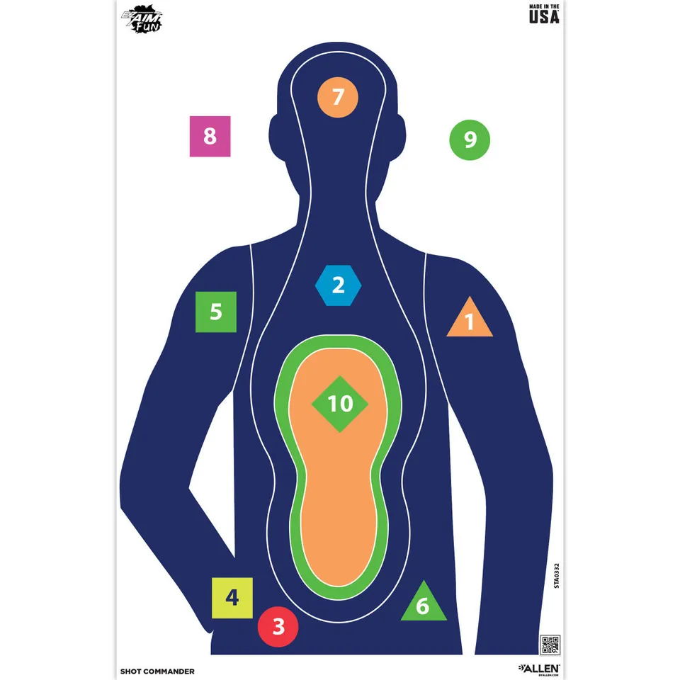 Allen EZ Aim Fun Shot Commander Papierscheiben 3er Pack bunt