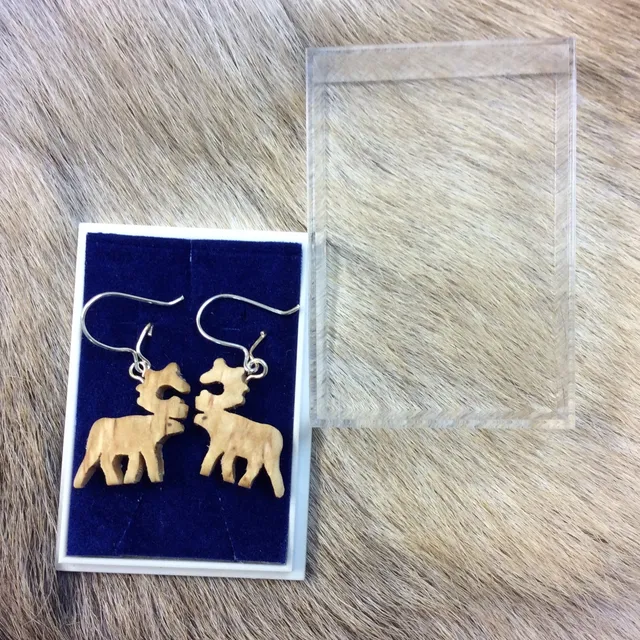 Wood Jewel Reindeer Ohrringe Birke Silberhaken