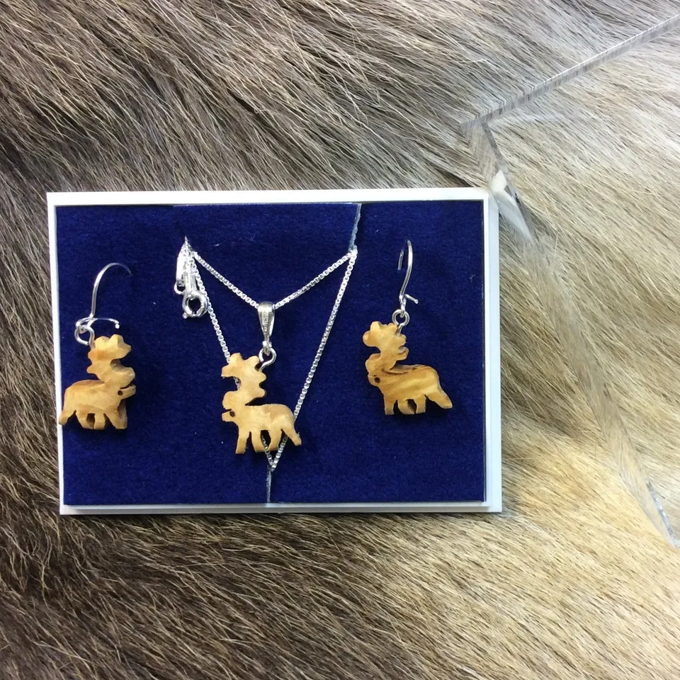 Wood Jewel 221S Rentier Schmuckset Maserbirke