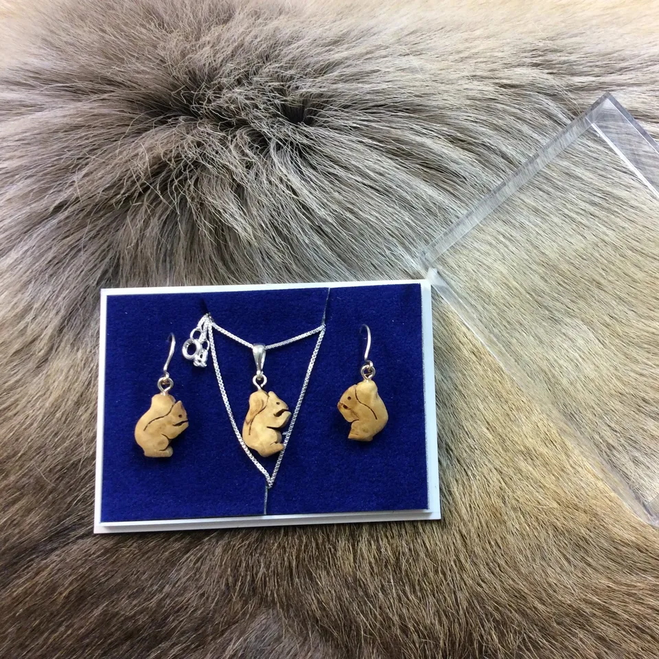 Wood Jewel 249S Schmuckset Eichhörnchen Maserbirke