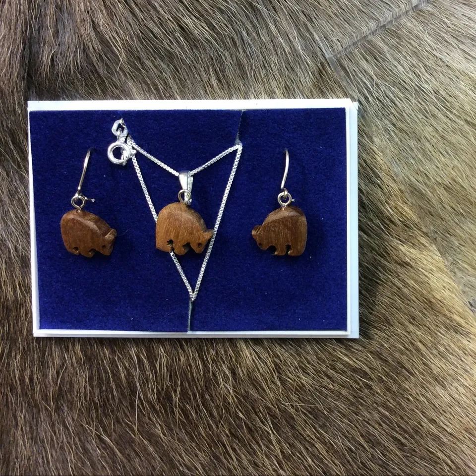 Wood Jewel 226tS Bär dunkel Schmuckset wärmebehandelt