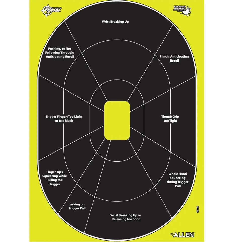 Allen Handgun Trainer Papierscheibe 30er-Pack Kurzwaffe