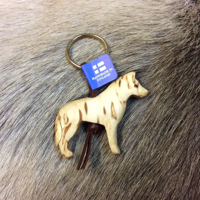 Wood Jewel 383 Husky Schlüsselanhänger Maserbirke Leder