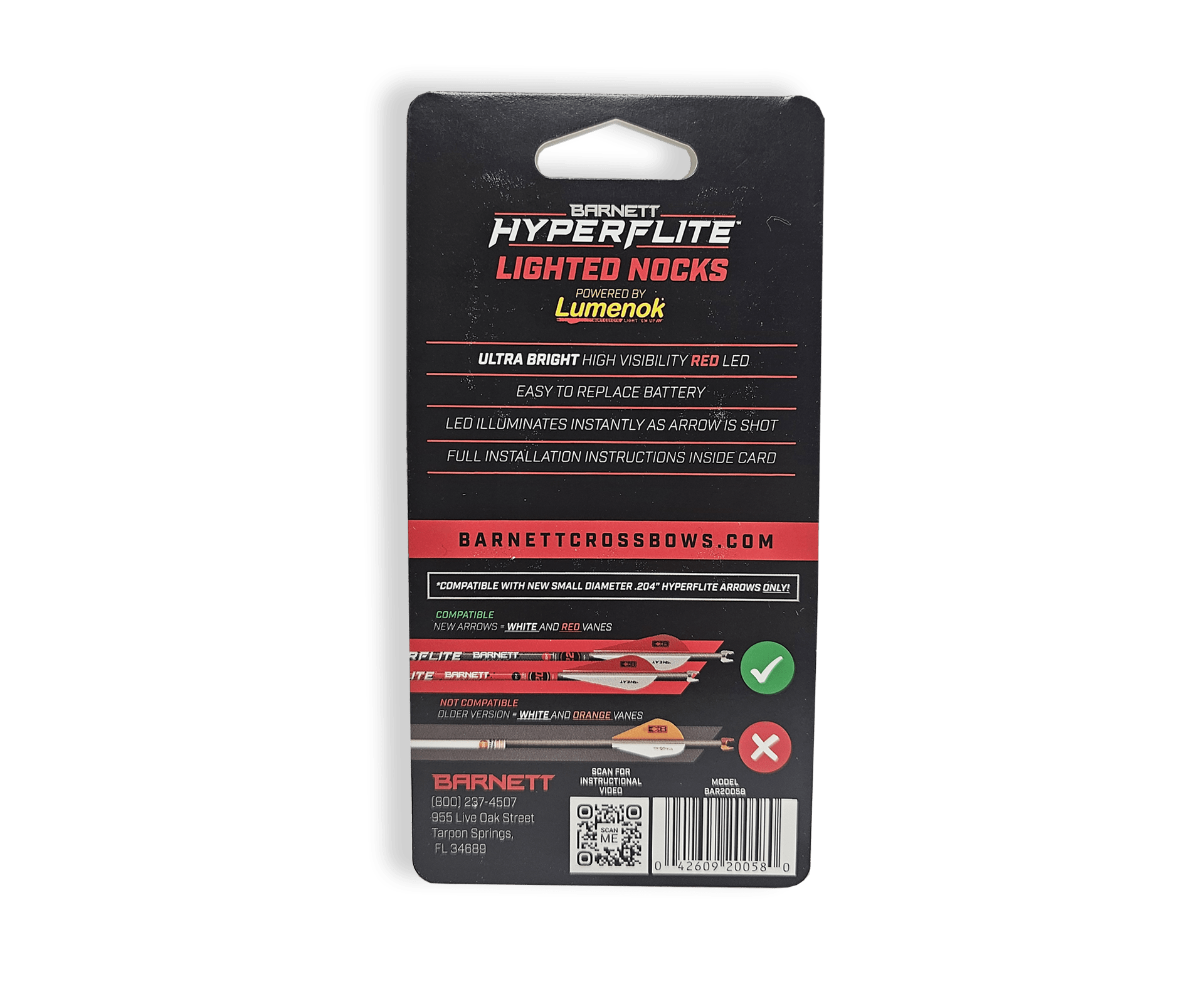 Barnett Hyperflite Leuchtnocke Rot 3er Pack LED