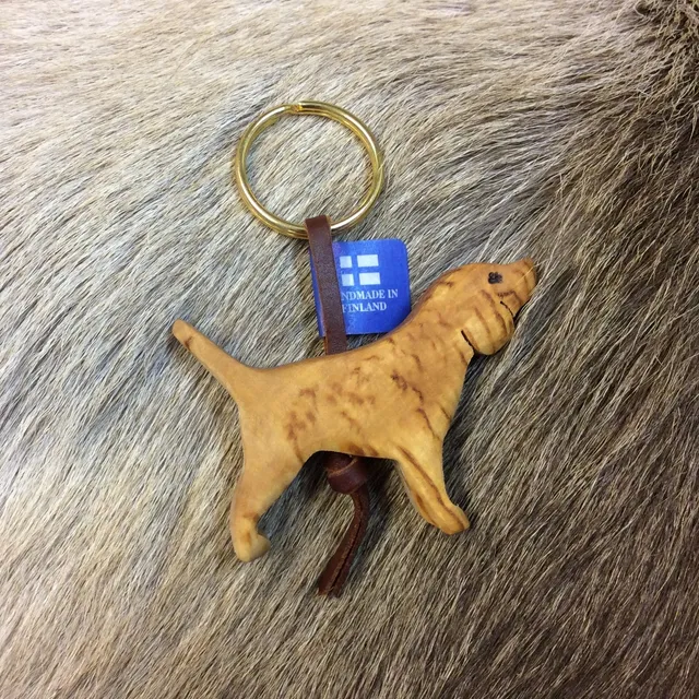 Wood Jewel 360 Beagle Schlüsselanhänger Maserbirke Lederband