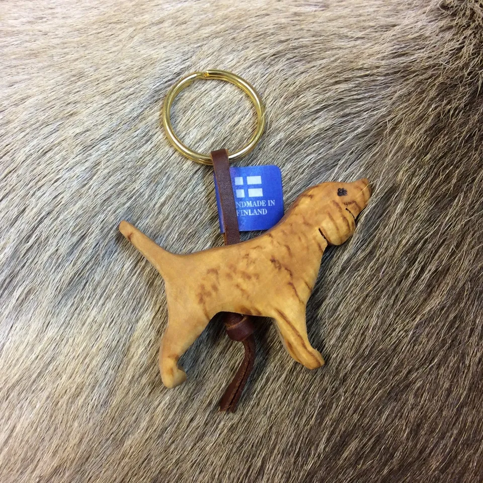 Wood Jewel 360 Beagle Schlüsselanhänger Maserbirke Lederband