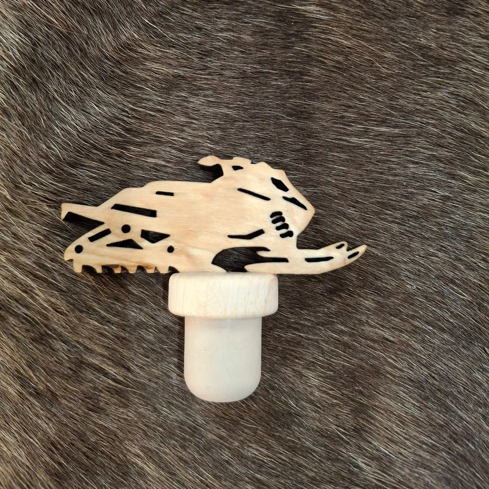 Wood Jewel Bottle Cap Snowmobile Flaschenstöpsel Birke