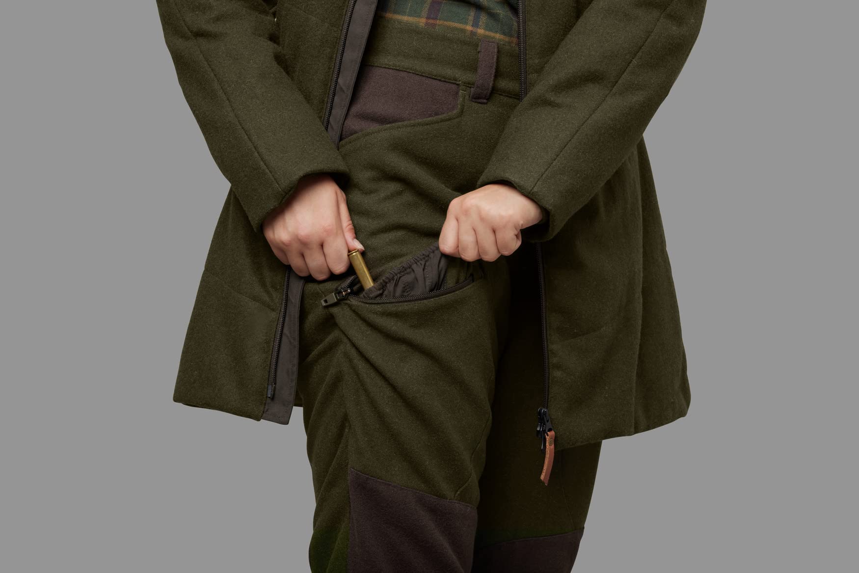 Härkila Metso Winterhose Damen Gr.40 Grün Braun Wolle