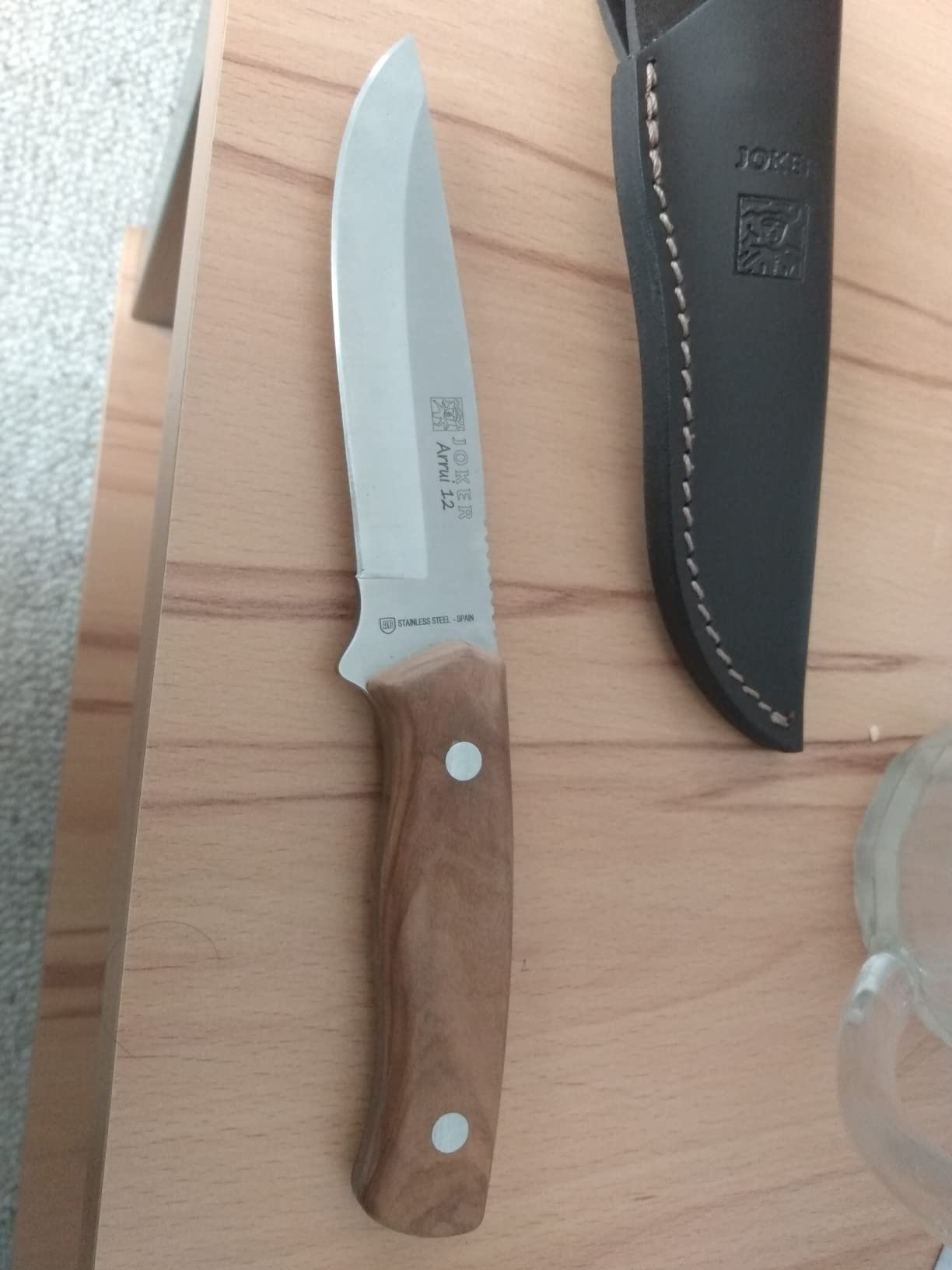 Joker Arrui CO63 Jagdmesser 12 cm Olivenholz