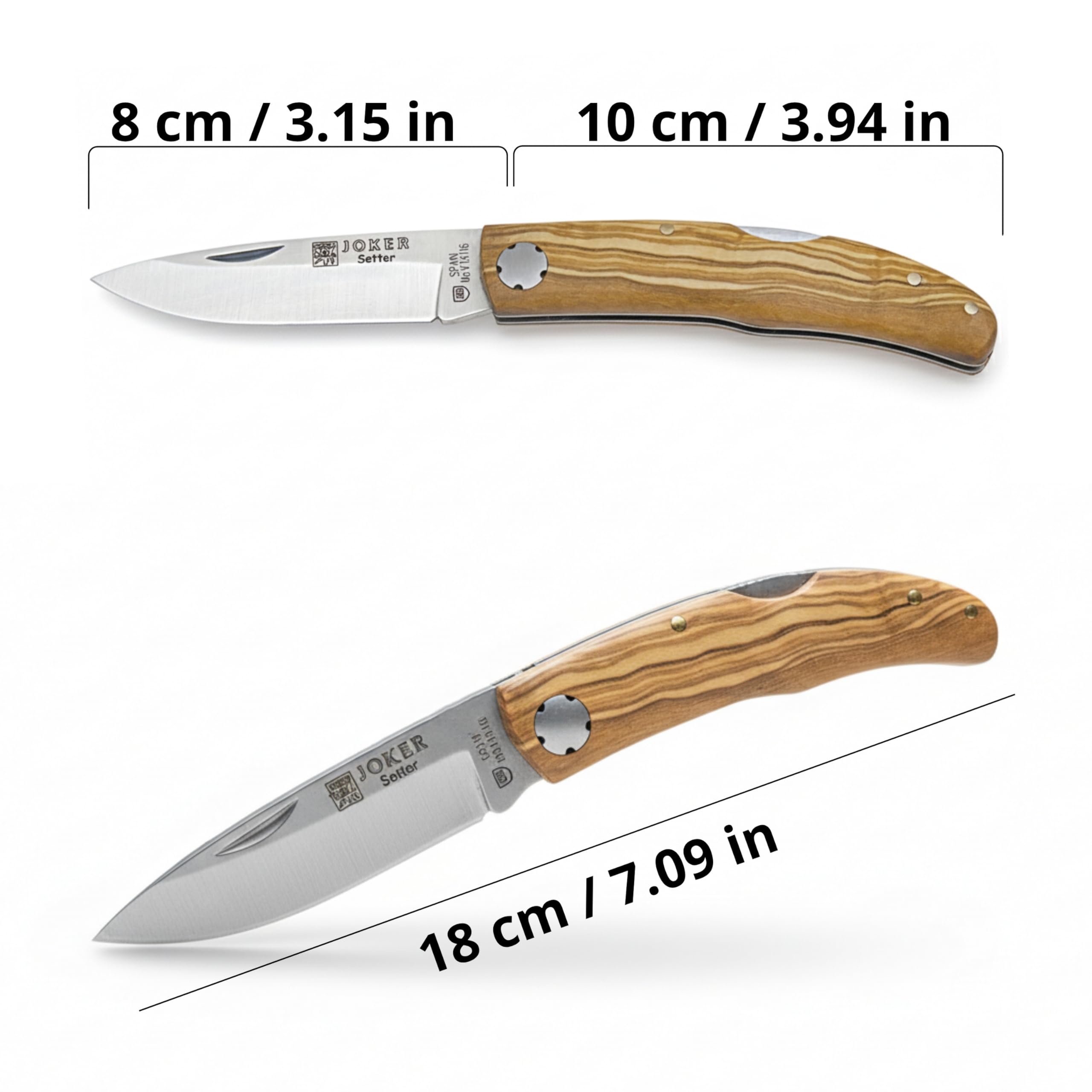 Joker Setter NO113 Klappmesser Olivenholz 8 cm rostfrei