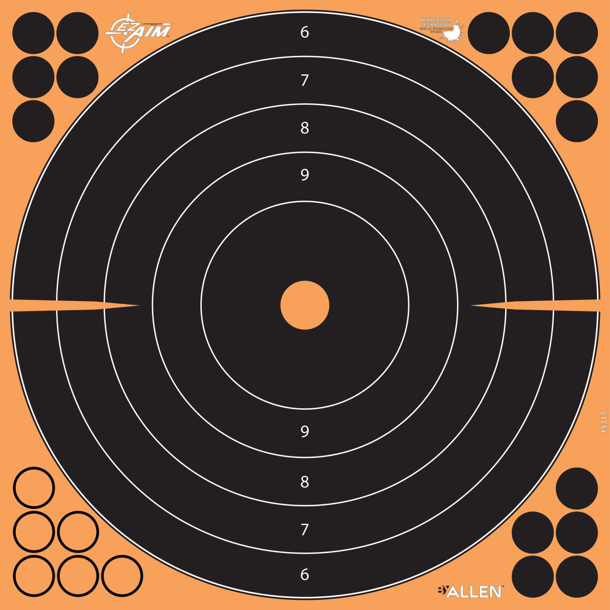 Allen Splash Bullseye Zielscheiben Papier Orange 10er
