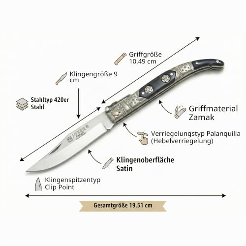 Joker N102A Taschenmesser 9 cm Zamakgriff Clip-Point