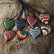 Wood Jewel Big Hearts Halskette Gummiband bunt