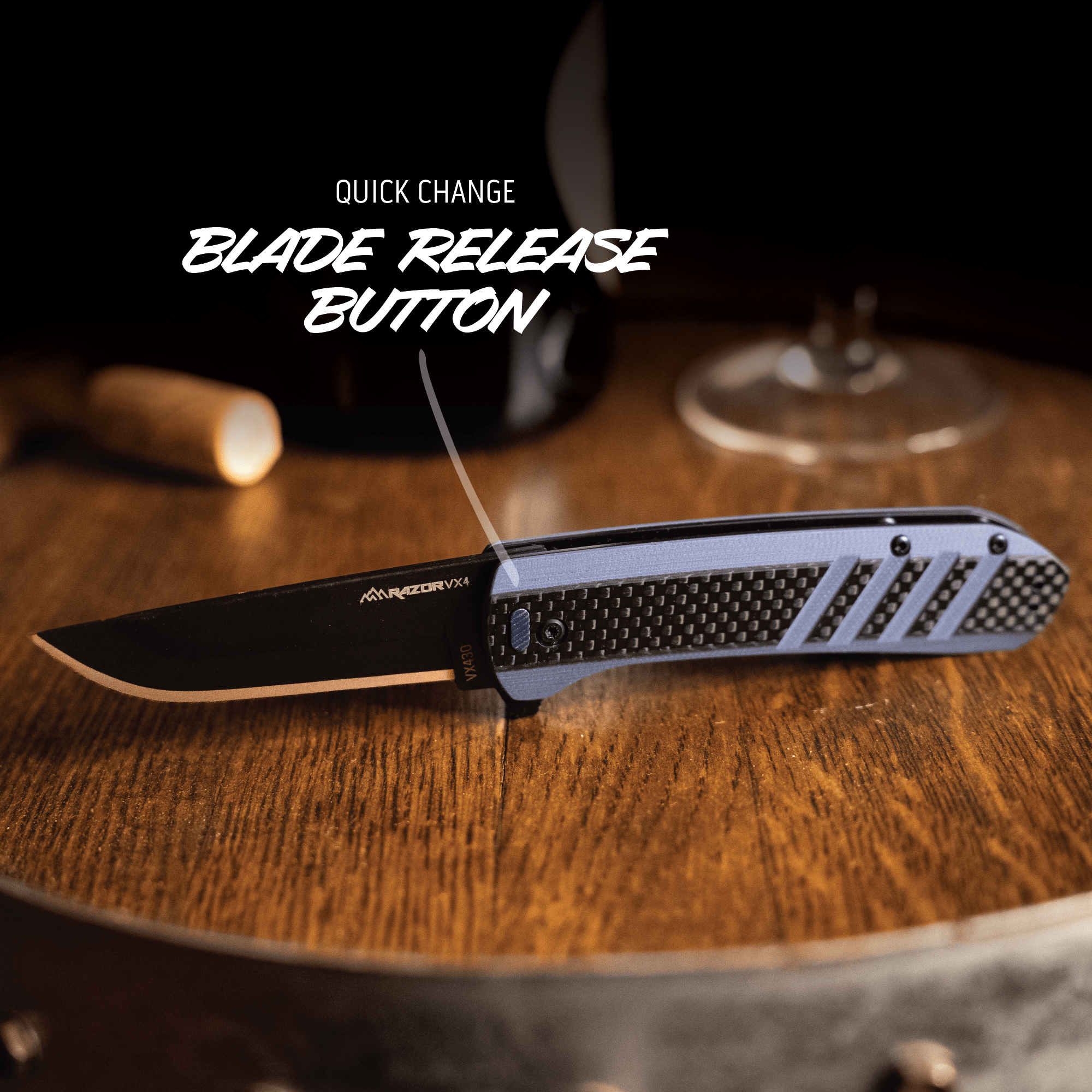 Outdoor Edge Razor VX4 Klappmesser blau Carbon 4 Klingen