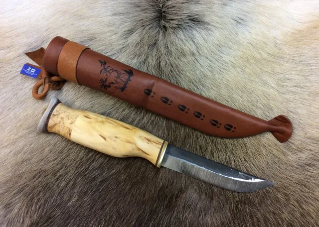 Wood Jewel 23VS95 Schnitzmesser 9,5cm Maserbirke Horngriff
