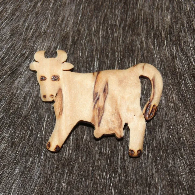 Wood Jewel Cow Magnet Birke Kuh