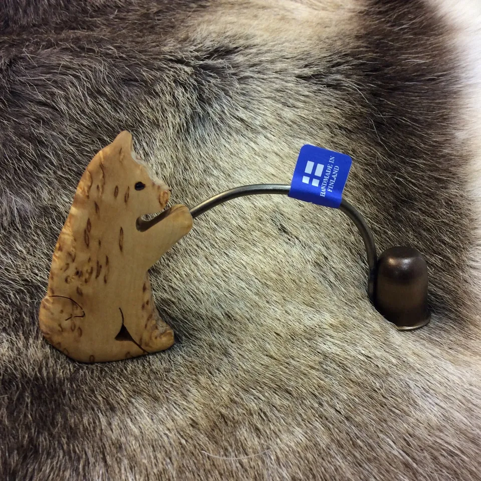 Wood Jewel Kerzenlöscher Hund Birke Metall