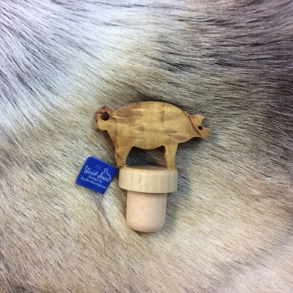 Wood Jewel 2343 Schwein Flaschenverschluss Maserbirke