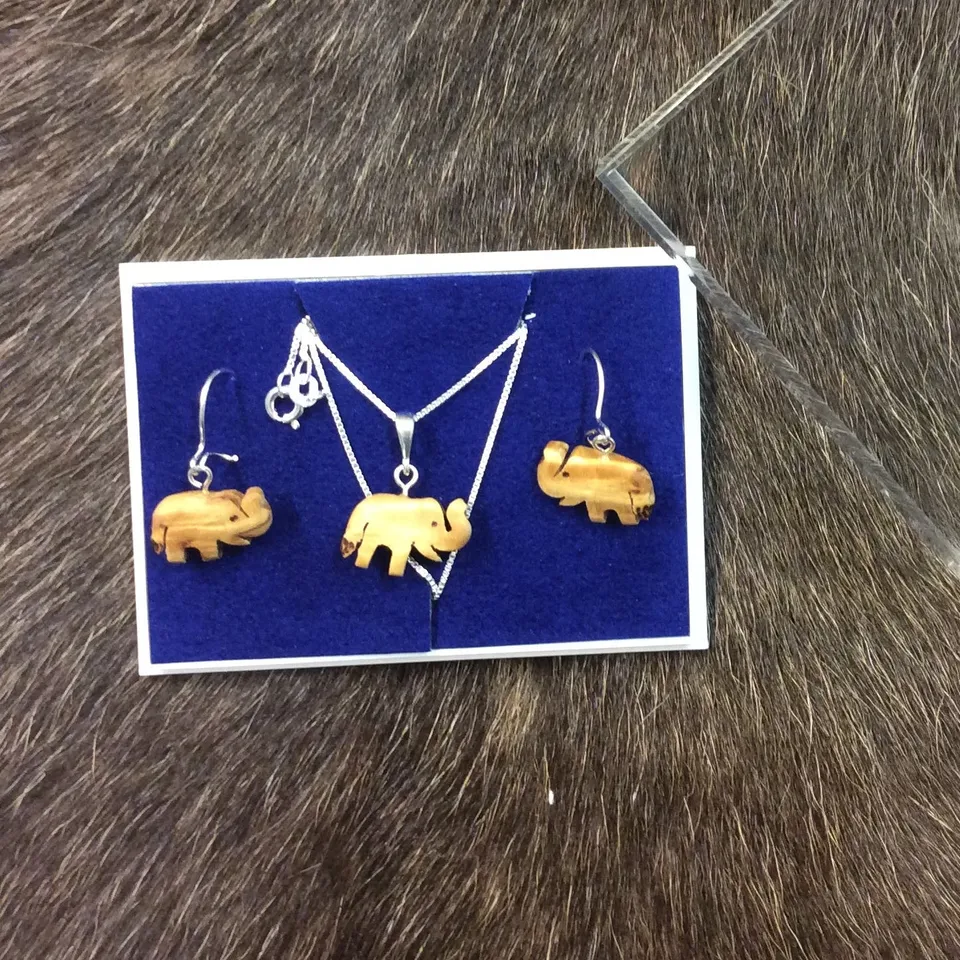 Wood Jewel 246S Elefant Schmuckset Maserbirke Silber