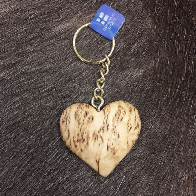 Wood Jewel 311 Herz Schlüsselanhänger Lederband Maserbirke