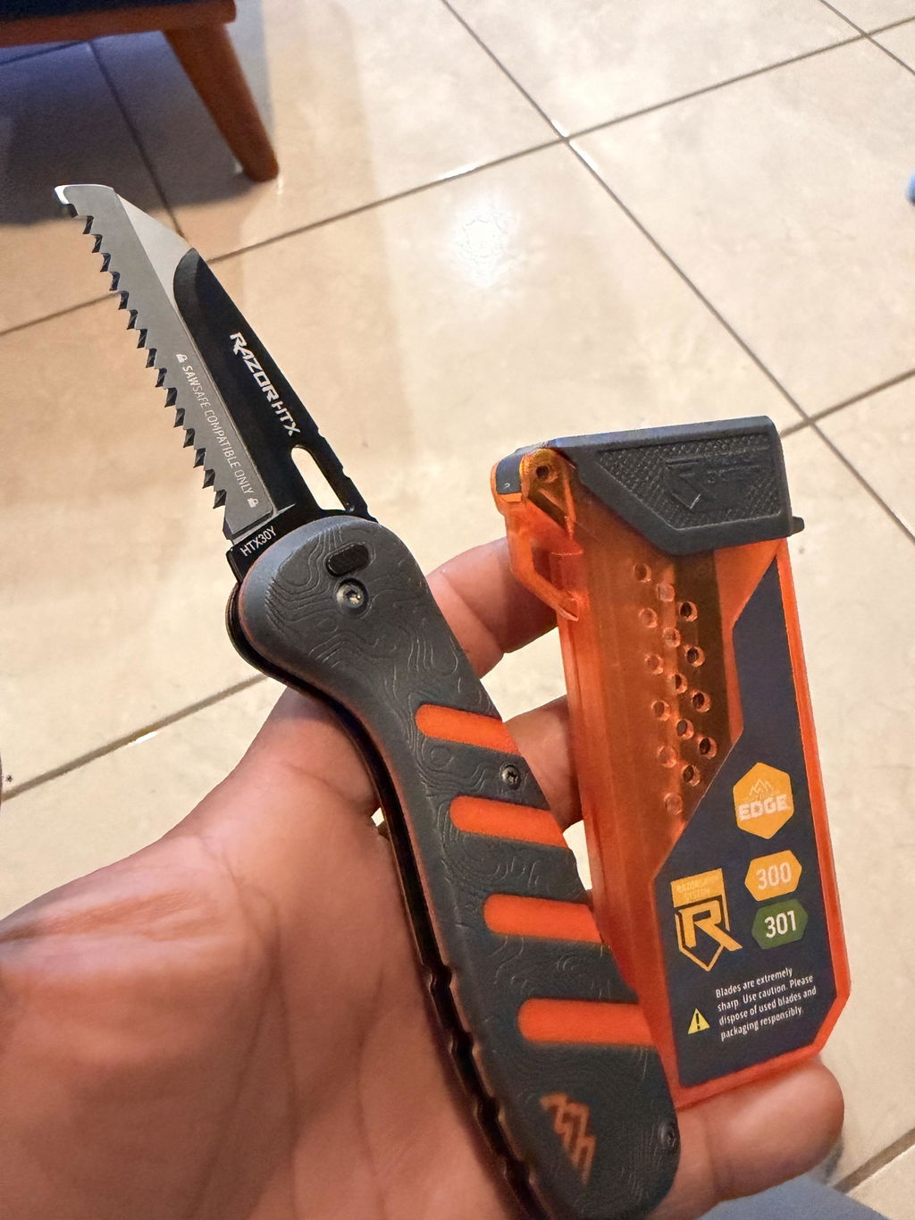 Outdoor Edge 301 Ersatzklingen Halbgezahnt 6er Pack 7,6cm