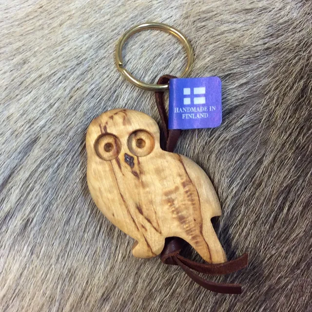 Wood Jewel 351 Pöllö Schlüsselanhänger Lederband Maserbirke