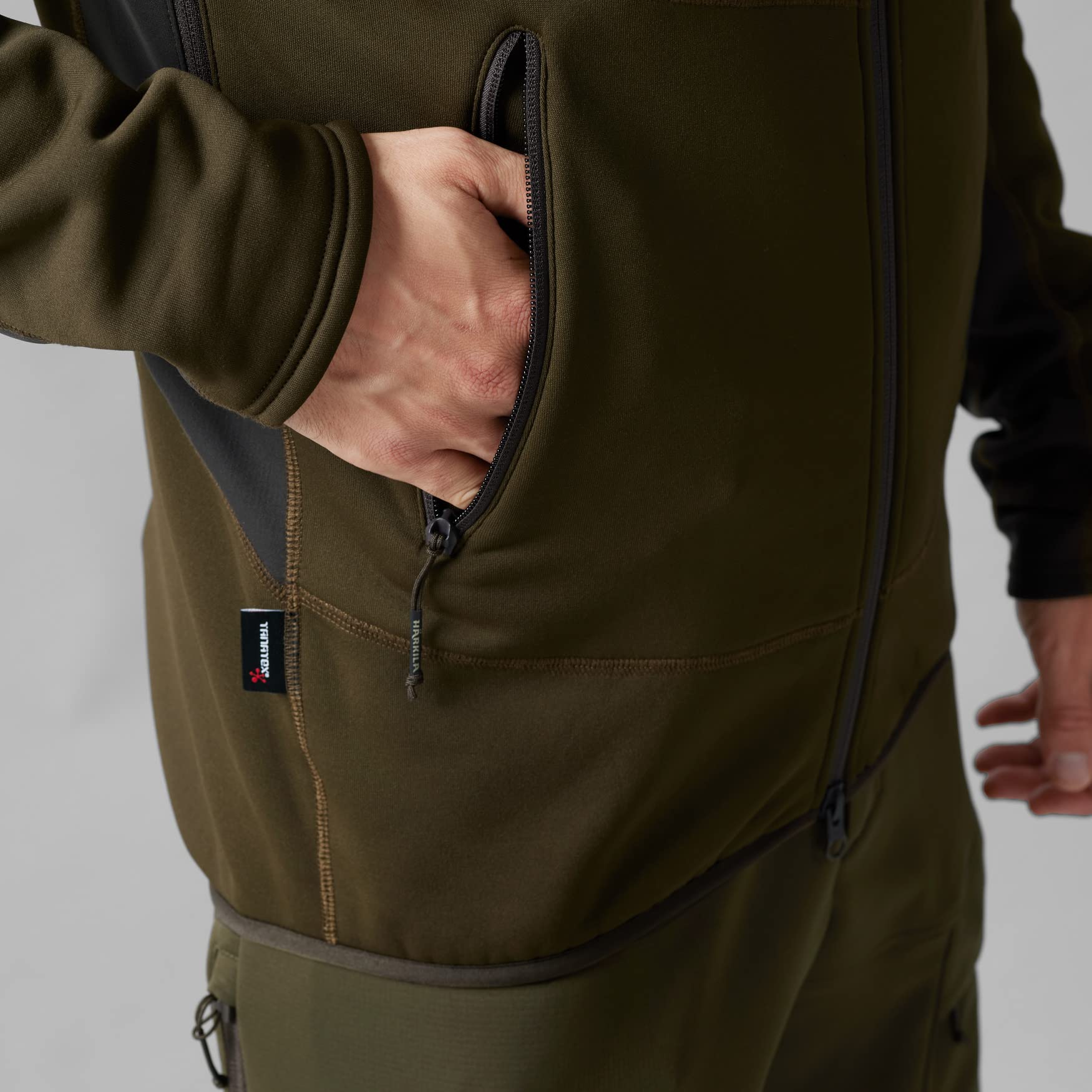 Härkila Deer Stalker Fleece-Hoodie Willow Green geräuscharm
