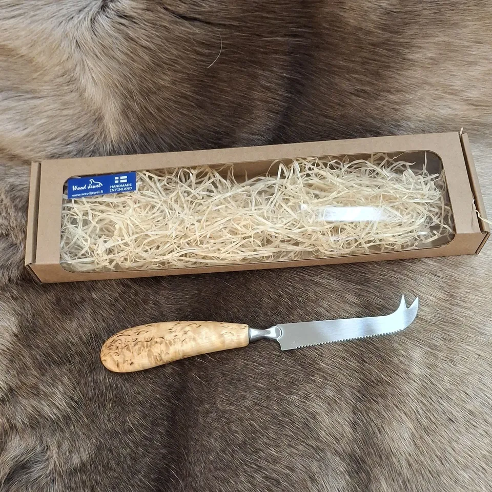 Wood Jewel 41 Käsemesser Maserbirke Geschenkbox