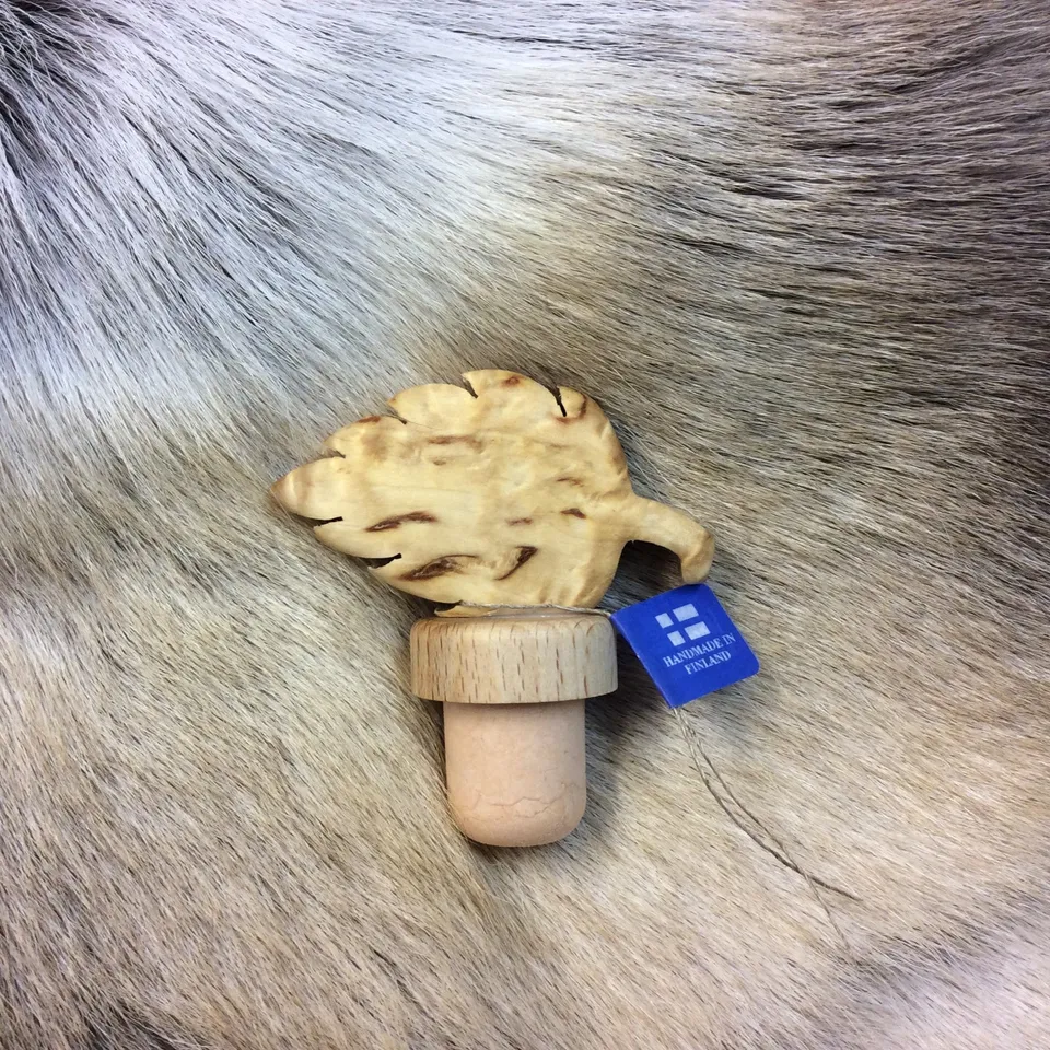 Wood Jewel Blatt Flaschenverschluss Maserbirke