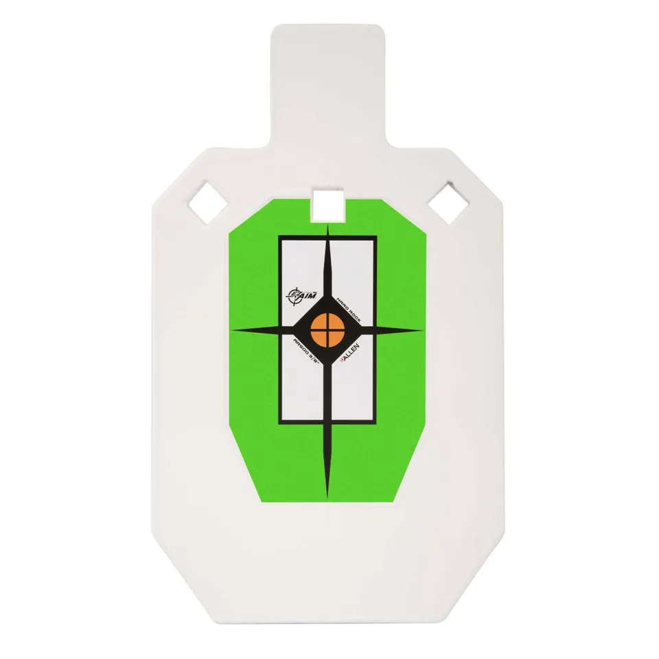 EZ Aim Hardrock AR500 Stahlziel IPSC Silhouette 15x25 cm Weiß Grün