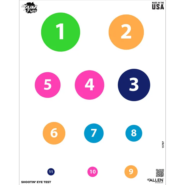 Allen EZ Aim Eye Test Papierscheibe 61x48 cm 4er Multi