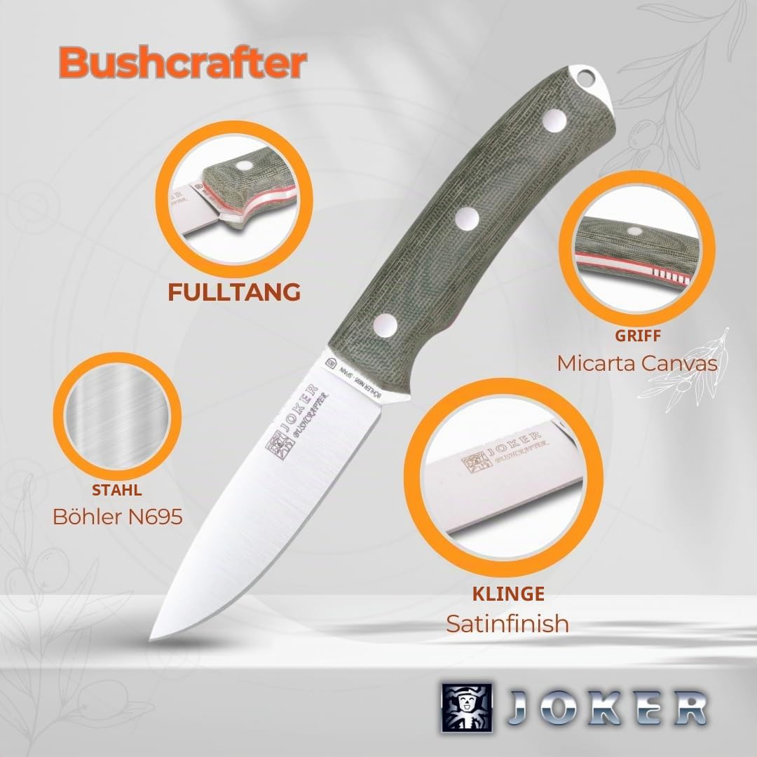 Joker Bushcrafter CV120 Bushcraftmesser Micarta 10,5cm