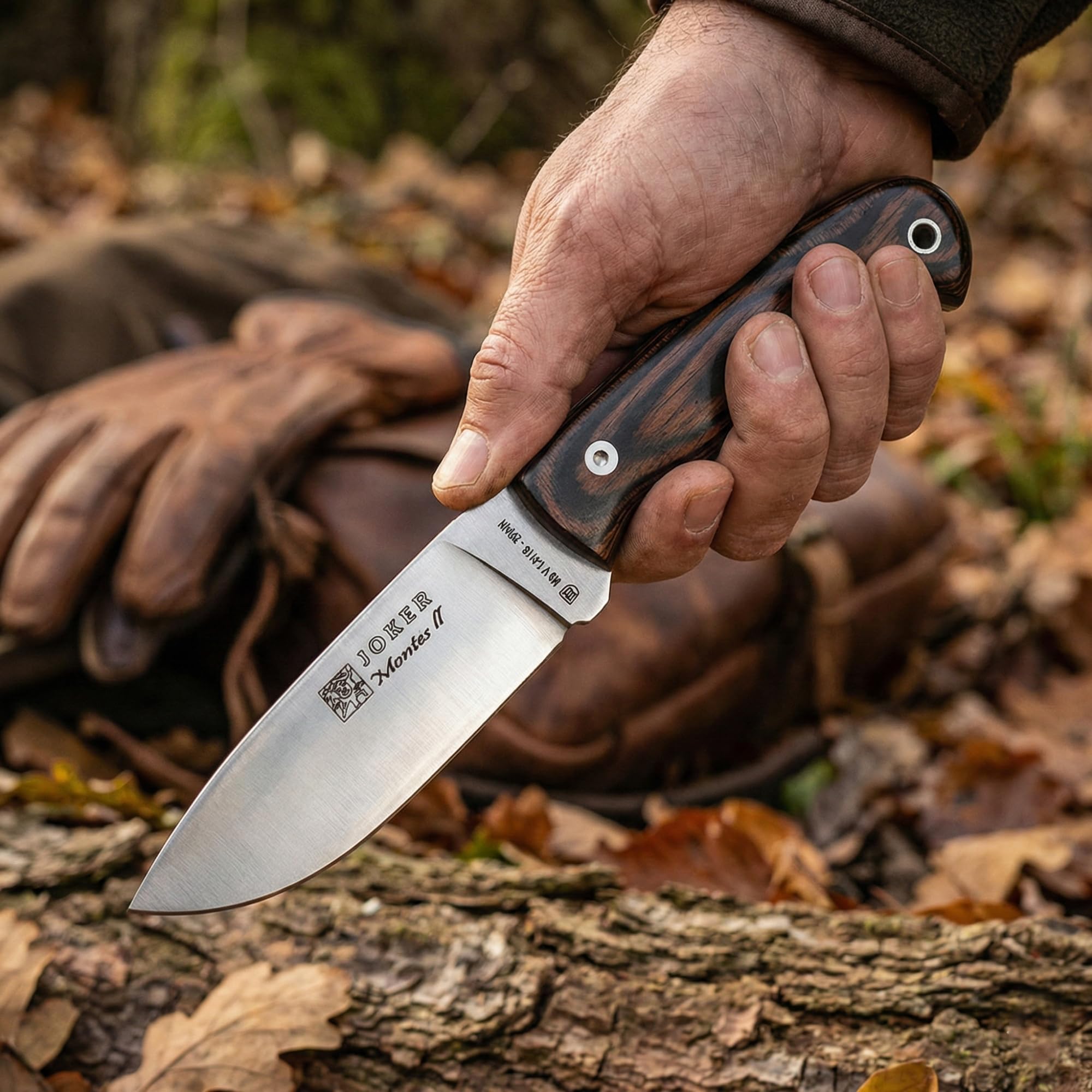Joker Montés II CR58 Jagdmesser Stamina 11cm Lederscheide