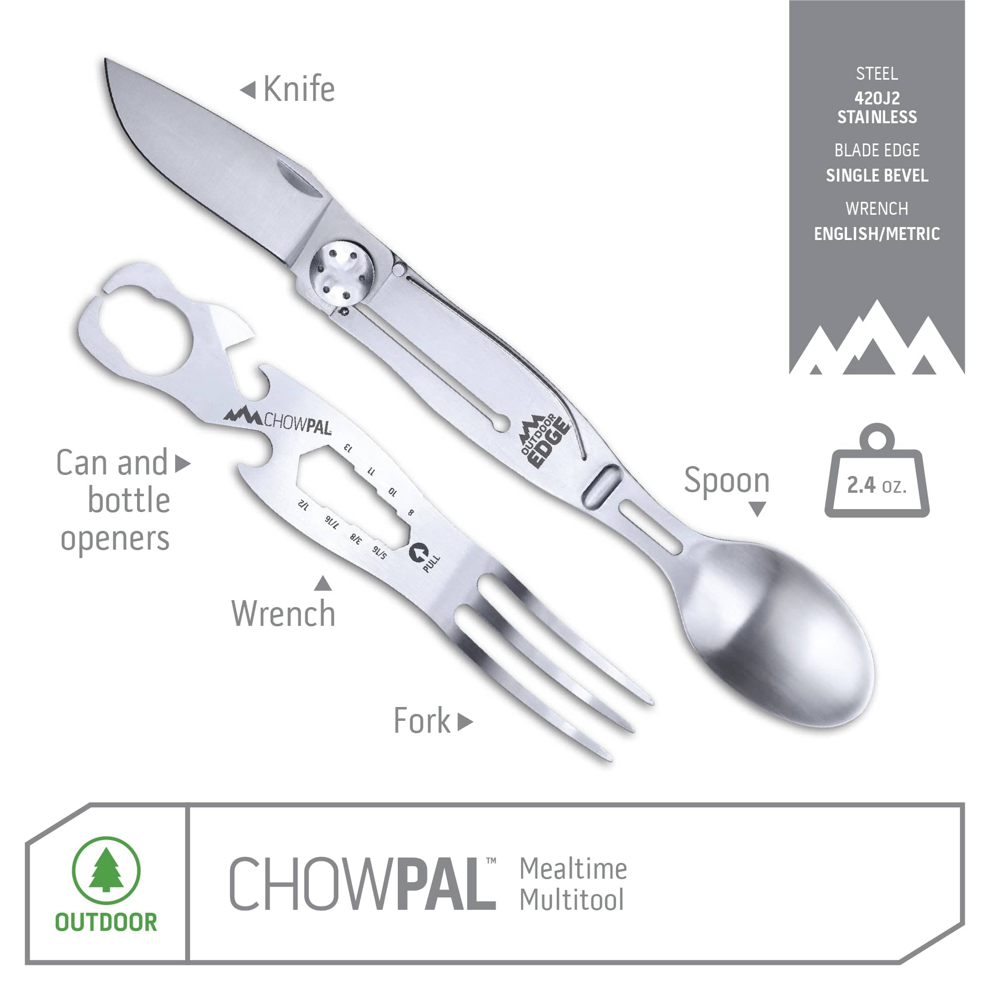 Outdoor Edge ChowPal Camp Besteck Klappbar Edelstahl