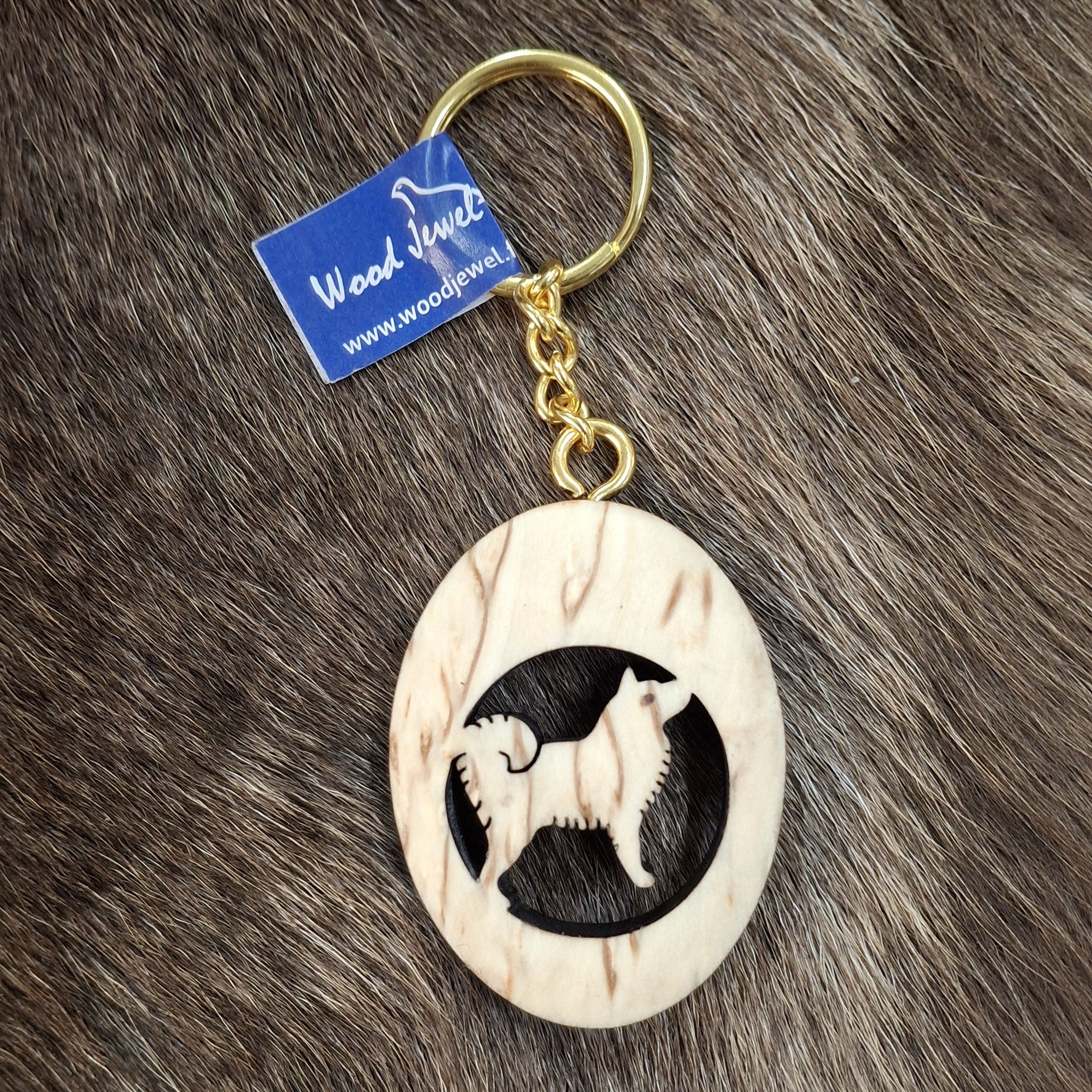 Wood Jewel 301 Oval Schlüsselanhänger Maserbirke Kette